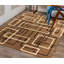 Tapis brun à motif abstrait Jep