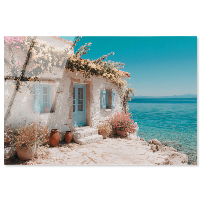 «Dream House I Shadowbox Print Coastal Wall Decor» par Notoriart, cadre noir, 45 x 30, H 31 po x l 46 po, Boîte-cadre noire
