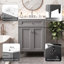 Ensemble de meuble-lavabo autoportant 24 po avec comptoir en céramique 24 po-517508370
