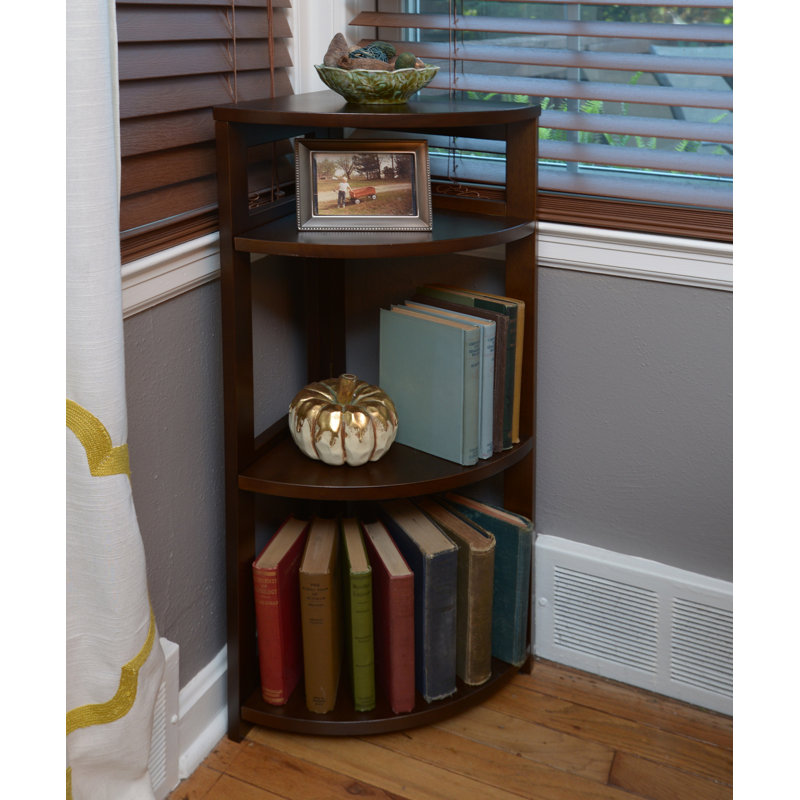 Bibliothèque en bois Regency, Noyer moka, H 34 po x l 12 po x P 12 po