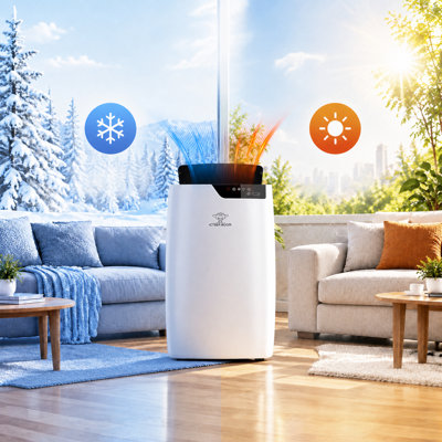 14,000 BTU Portable Air Conditioner With Heater, 4-In-1 Ac Unit With Dehumidifier, Sleep Mode, And 3 Fan Speeds - Cools & Heats Up To 750 Sq. Ft.