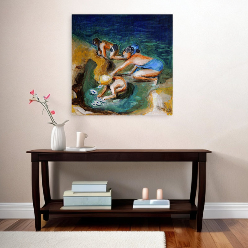 Été, art mural côtier, 36" H x 36" W