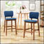 Chaise de bar de style Mid-Century moderne avec conception ergonomique et structure en bois durable pour une assise confortable dans les espaces contemporains-1412018206