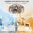  26" Walnut Caged Flush Mount Ceiling Fan with Light, Remote , Reversible 6 Speed Quiet DC Motor, Farmhouse Rustic Fandelier-640122099-639788401