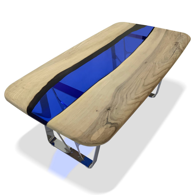 Walnut Metal Base Dining Table, H76 x L275 x W122cm