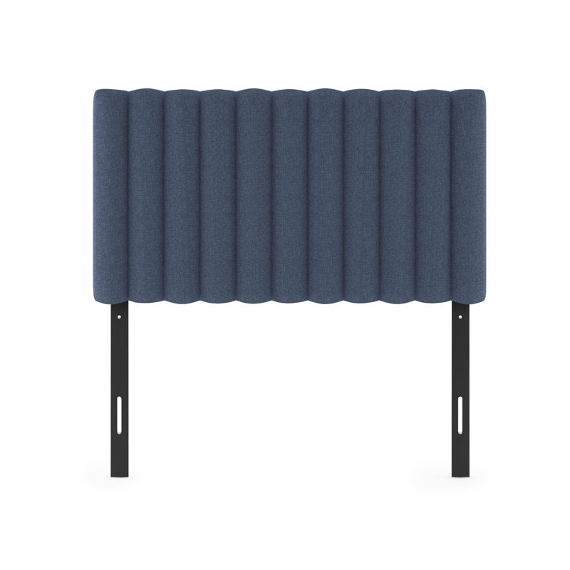 Tête de lit tapissier à panneau Karp, Simple, Bleu