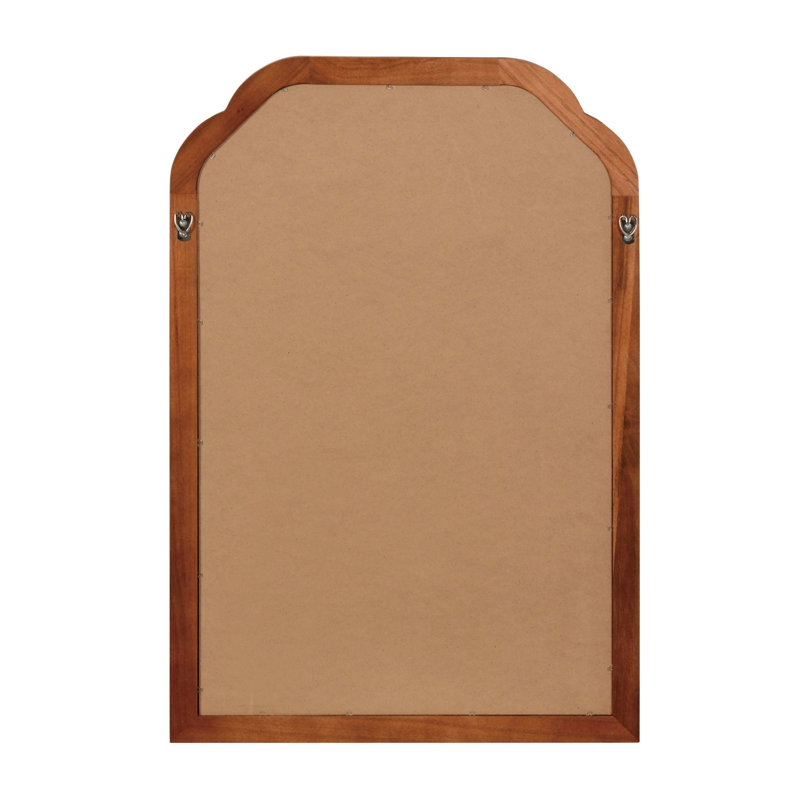 Miroir décoratif en bois massif avec coins arrondis pour la maison, Bois jaune moyen