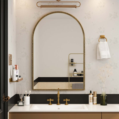Arched Mirror for Bathroom and Living Room, Elegant Wall Decor with Versatile Mounting Options and Distinctive Design