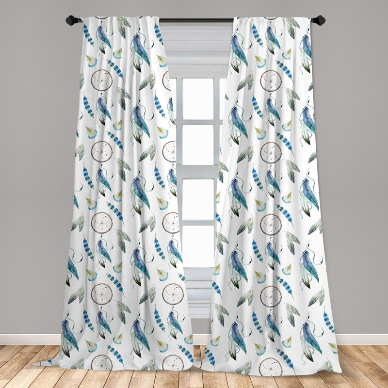 Tribal Semi-Sheer Rod Pocket Curtain Panels, 28" x 95"