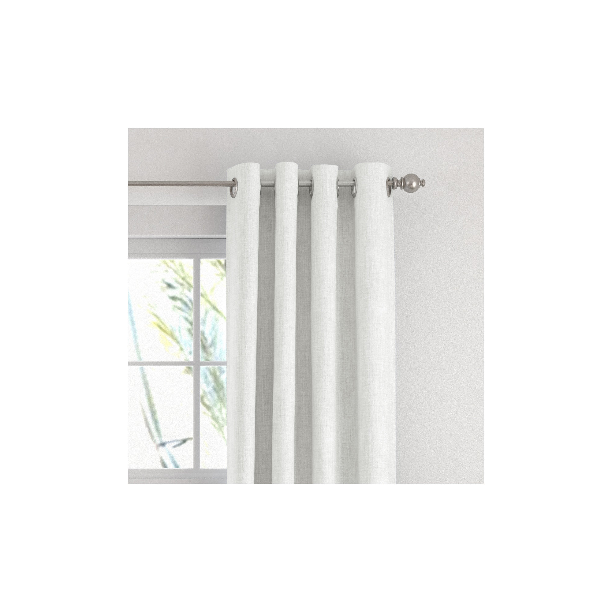 100% Blackout Textured Linen-Blend Grommet Curtain Set, White, 50" W x 96" L