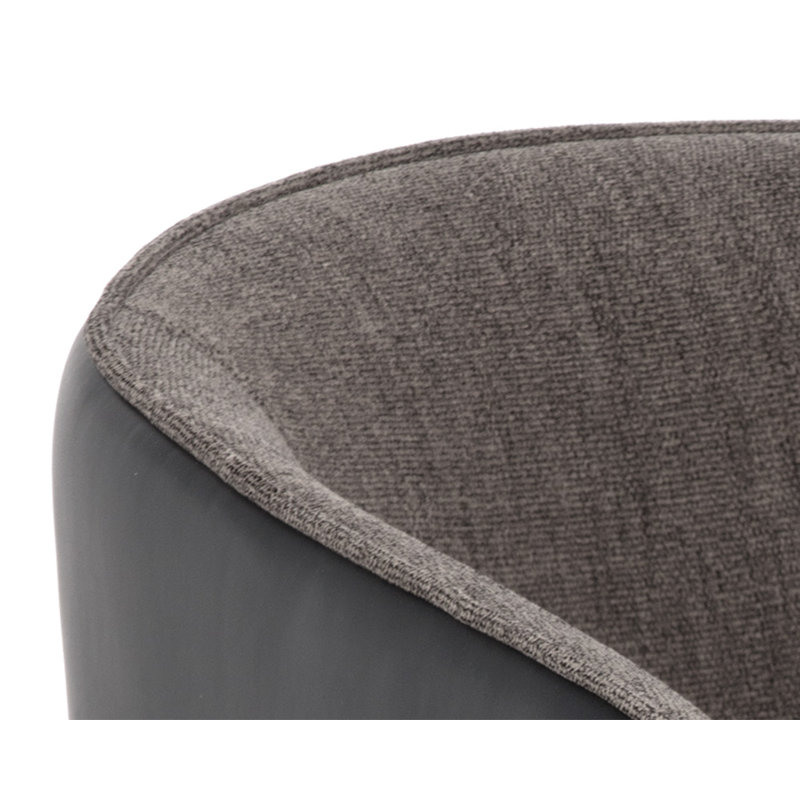 Ikon Fabric Barrel Chair, Black Faux Leather