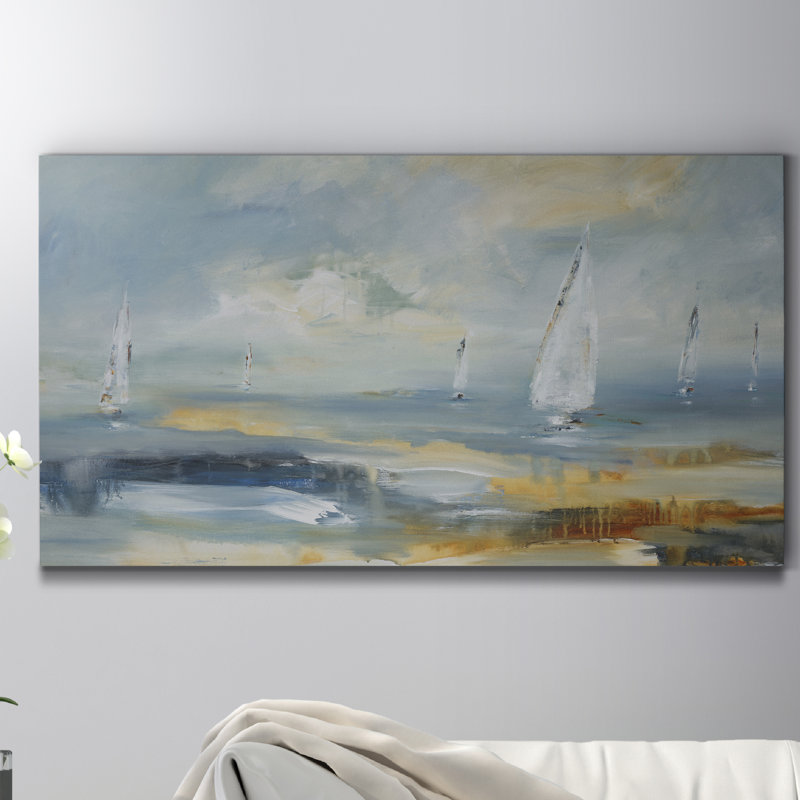 « ocean play i », peinture sur toile tendue, H 8 po x l 20 po x P 1 po