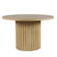 Ensemble de salle à manger cinq pièces rond Mid-Century moderne avec chaises performance rembourrées - naturel-1778783792