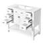 Meuble-lavabo simple de 36 po de style moderne avec 2 portes à fermeture en douceur, 6 tiroirs et lavabo en céramique, charnières réglables, beaucoup de rangement pour votre