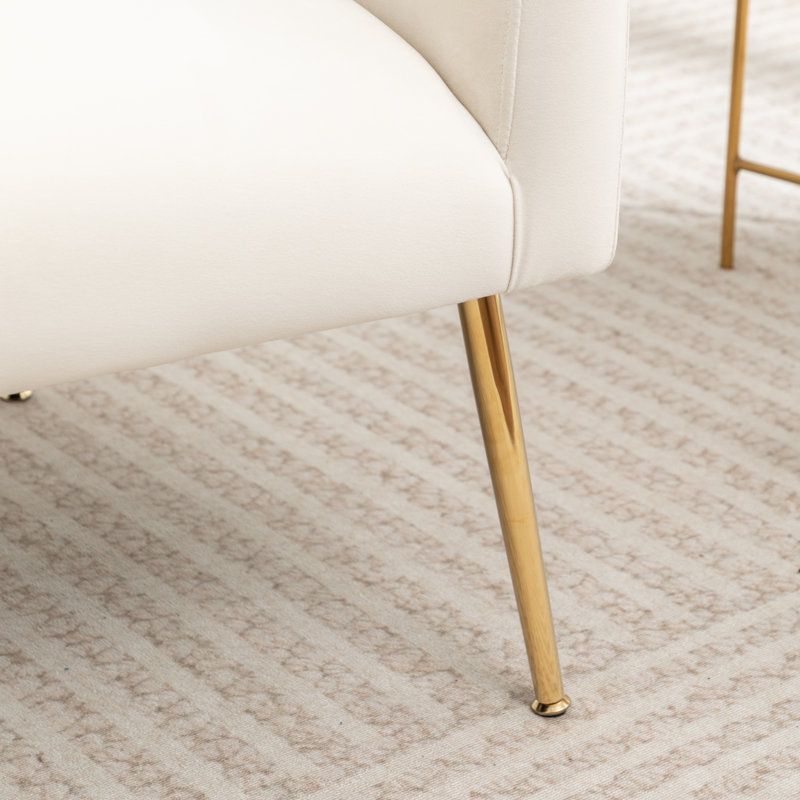 Fauteuil demi-tonneau Danita, Beige