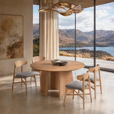 Watley Round Dining Table Set with Upholstered Chairs