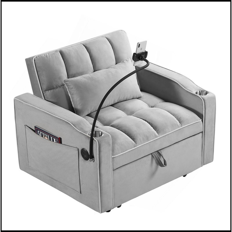 Canapé-lit convertible Canapé-lit Canapé-lit coulissant réglable Canapé-lit pliant multi-poches pour le salon Chambre à coucher Petit espace, canapé-lit 3 en 1