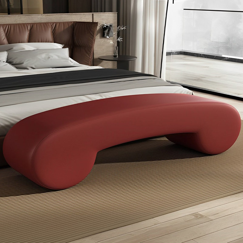 Banc rembourré en cuir Tierone Match, Rouge