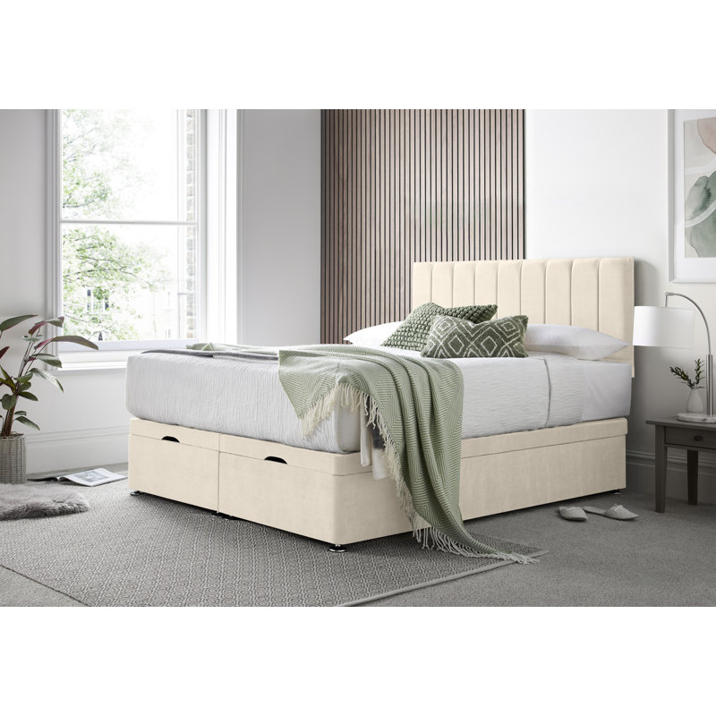 Sara Naple Divan Ottoman with Headboard on Struts, Cream, Super King (6')