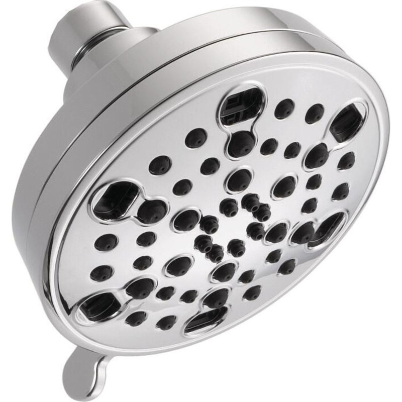 Pomme de douche fixe multifonctionnelle avec technologie H2okinetic, Chrome chrome, 2.0 GPM
