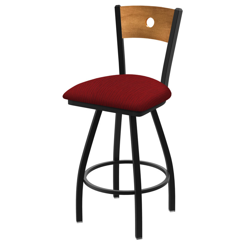 Tabouret pivotant Voltaire, Érable moyen, Siège Graph Ruby / dossier moyen érable, Noir froissé