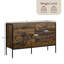 Oscar 6 Drawer Wide Industrial Chest of Drawers With Metal Frame-549436242