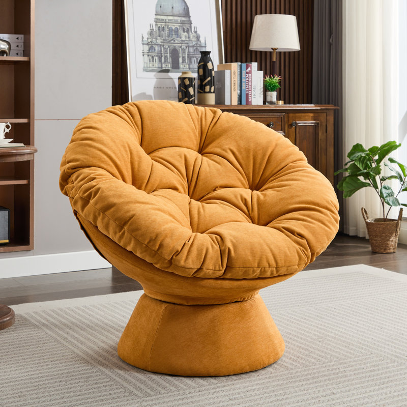 Fauteuil d'appoint pivotant surdimensionné, fauteuil demi-tonneau pivotant à 360 °, fauteuil Papasan pour la chambre à coucher du salon