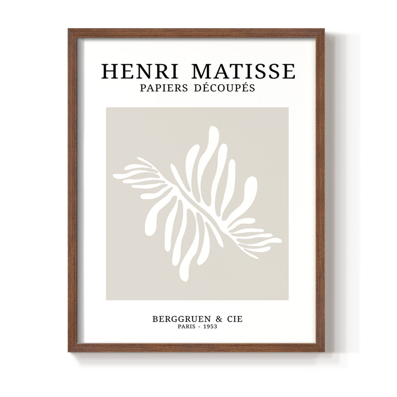 Matisse CDX, reproduction encadrée - bois massif, Cadre photo brun simple, H 28 po x l 22 po