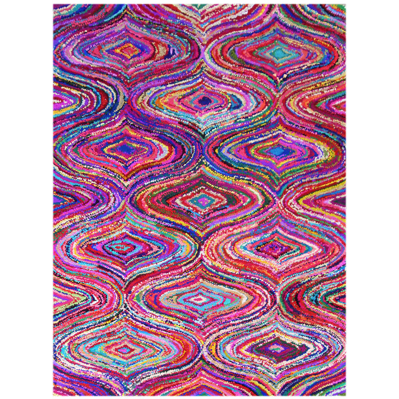 Chindi Abstract Wool Hand Woven Area Rug, Rectangle 122 x 183cm