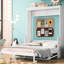 Grand lit de style moderne avec tablette, blanc - Améliore l'esthétique de la chambre