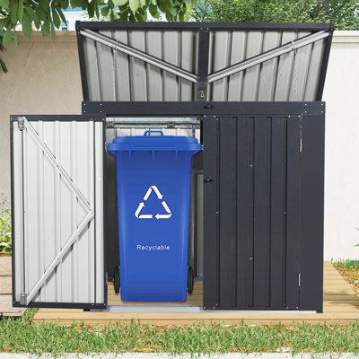 Abri à ordures avec 2 poubelles