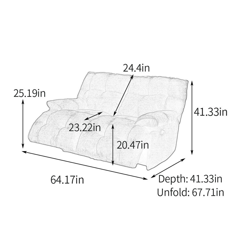 Fauteuil inclinable ergonomique spacieux à deux positions, Tissu chenille bleu foncé