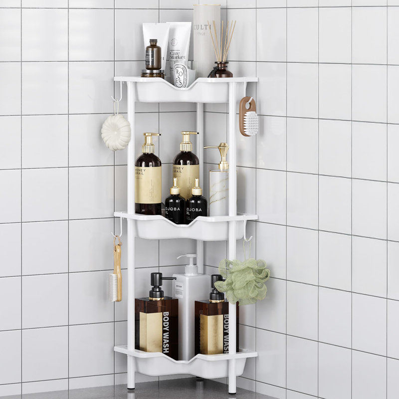 Metal Freestanding Bathroom Shelves, White