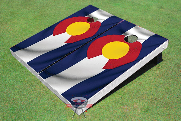 Ensemble de planche de jeu de cornhole 2 'x 4' Island Paradise, Rouge / Bleu, North Carolina