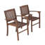 Ensemble de 2 chaises d'extérieur en bois massif brun