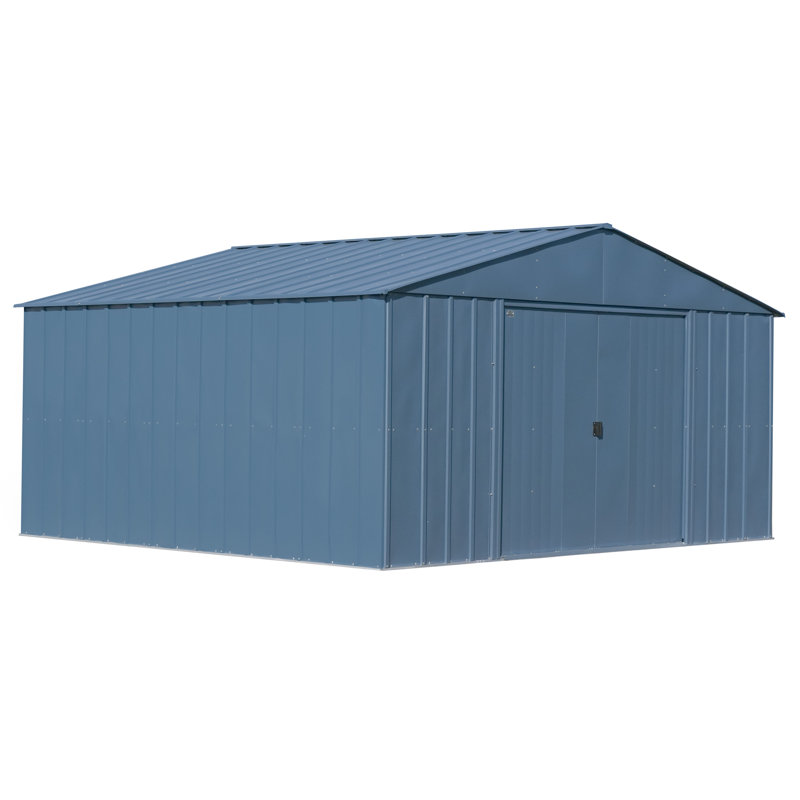 Classic Metal Shed, 14 X 12, Blue Grey, Blue Gray