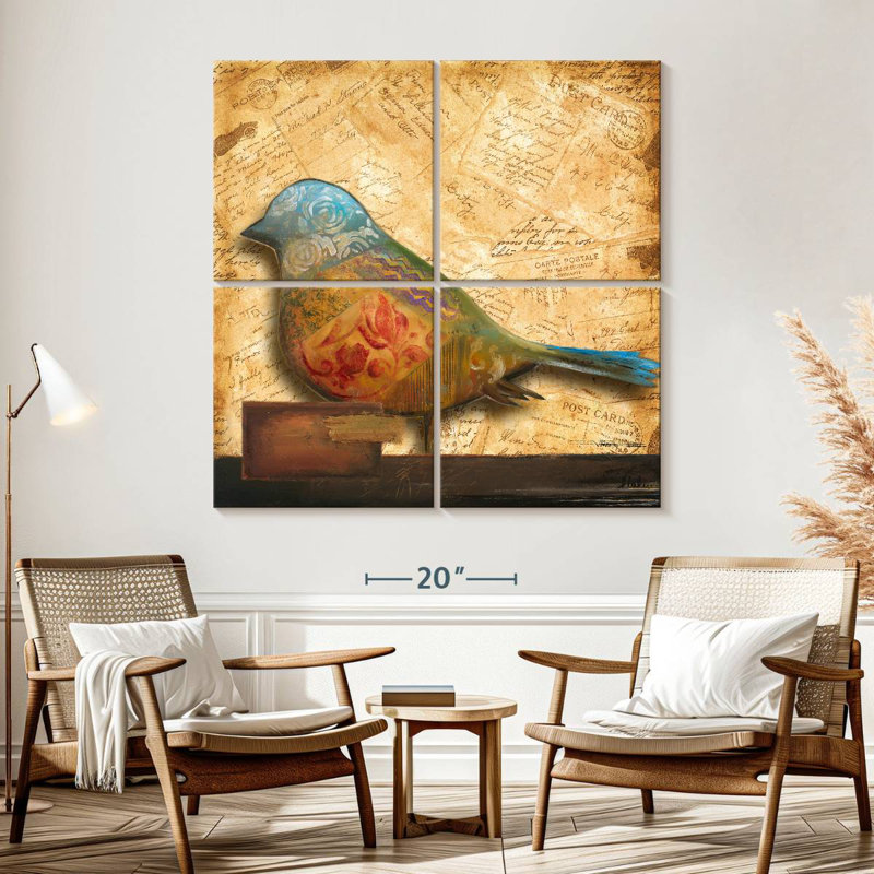 Brampt Bird Of Collage I, 57" H x 57" W