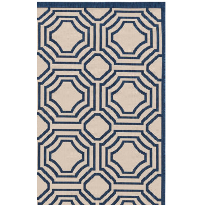 Arneshia Geometric Navy/Gray Indoor / Outdoor Area Indoor/Outdoor Area Rug