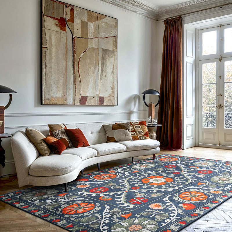 Antiquarian Suzani Nordic Recycled P.E.T Area Rug, Rectangle 280 x 390 cm