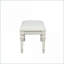 Banc décoratif traditionnel, boutons en argent brossé touffeté à losanges crème, l 54 po pour chambre à coucher / vestibule | Tissu crème | Crème