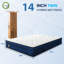 Matelas hybride en mousse viscoélastique gélifiée 14 po 14 po dans une boîte avec Certipur-US-1160442687-1205168761