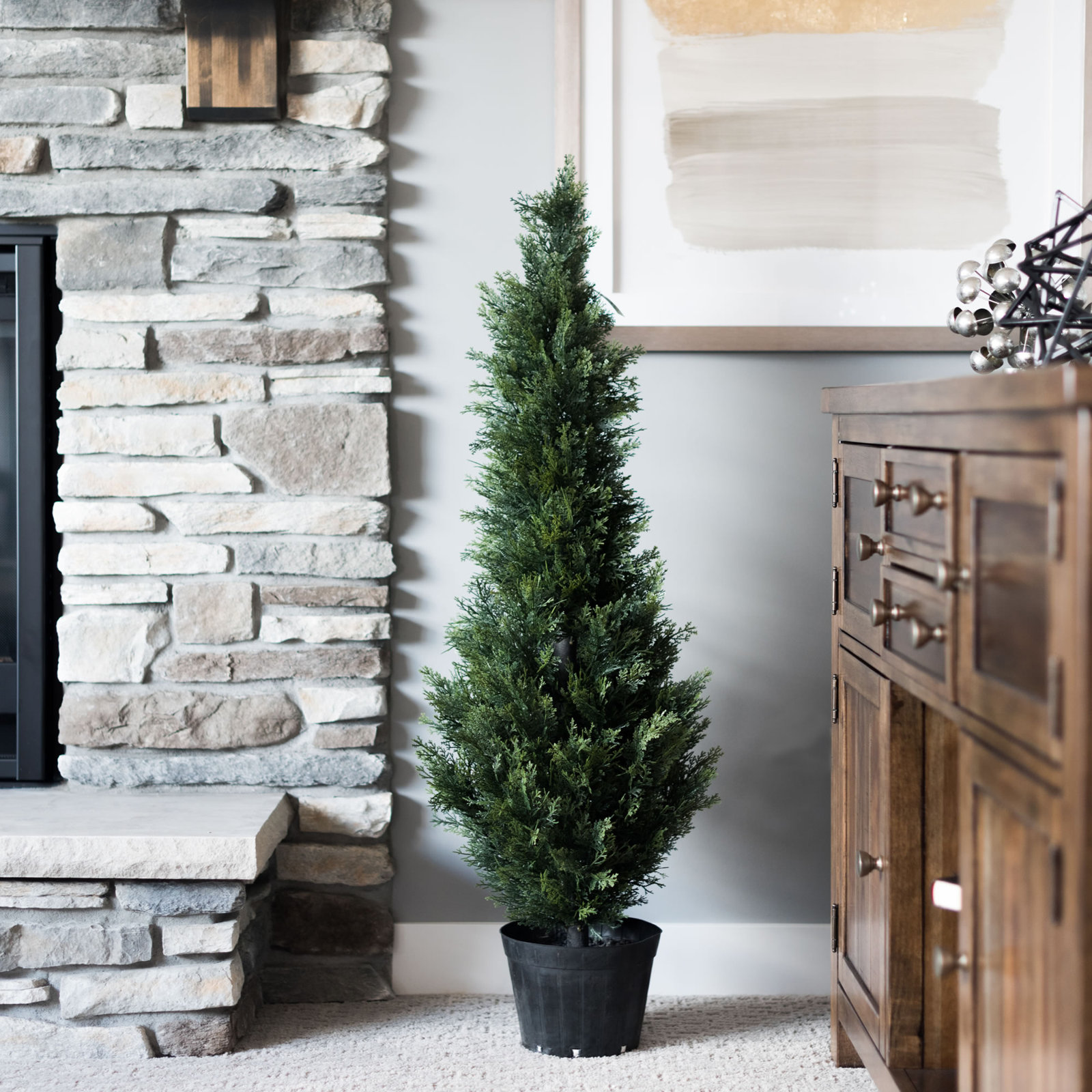 Yarbro Faux Foliage Topiary in Pot, 36" H x 8" W x 8" D