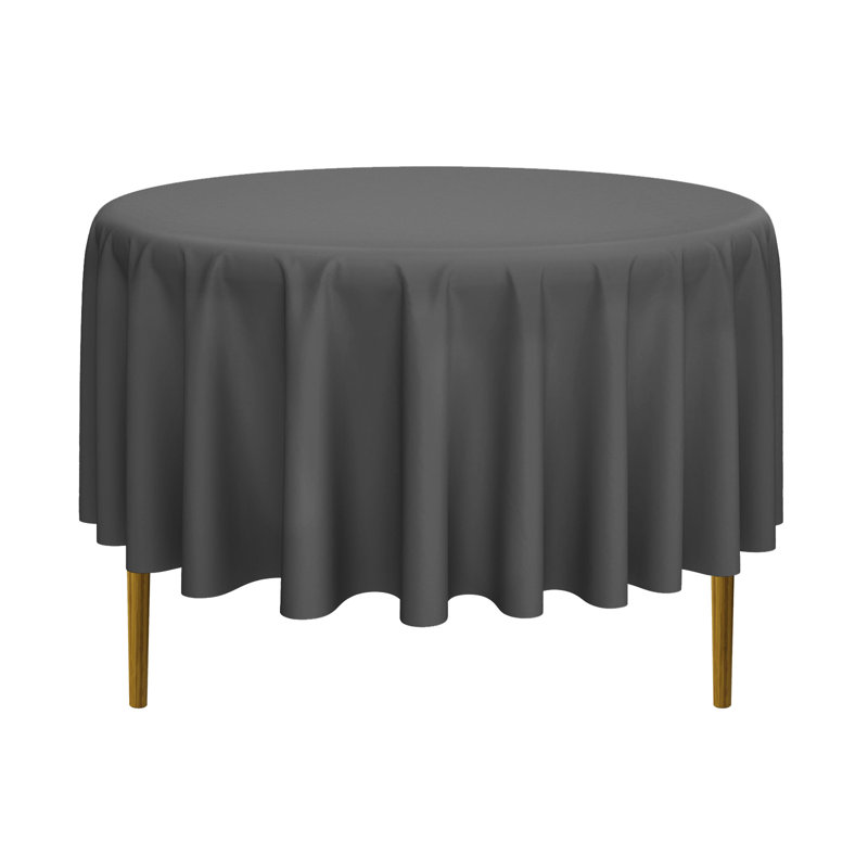 Solid Color Round Tablecloth, 120" L x 120" W, Dark Gray, 10