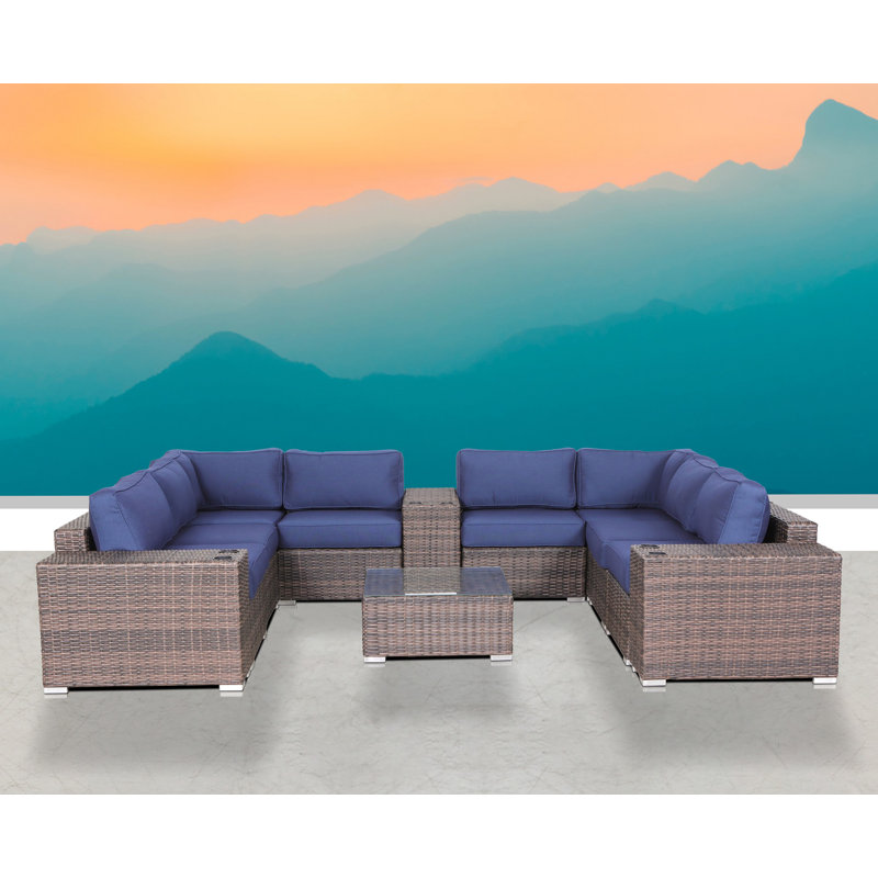 Ensemble de conversation modulaire 12 pièces avec coussins Sunbrella Interlaken