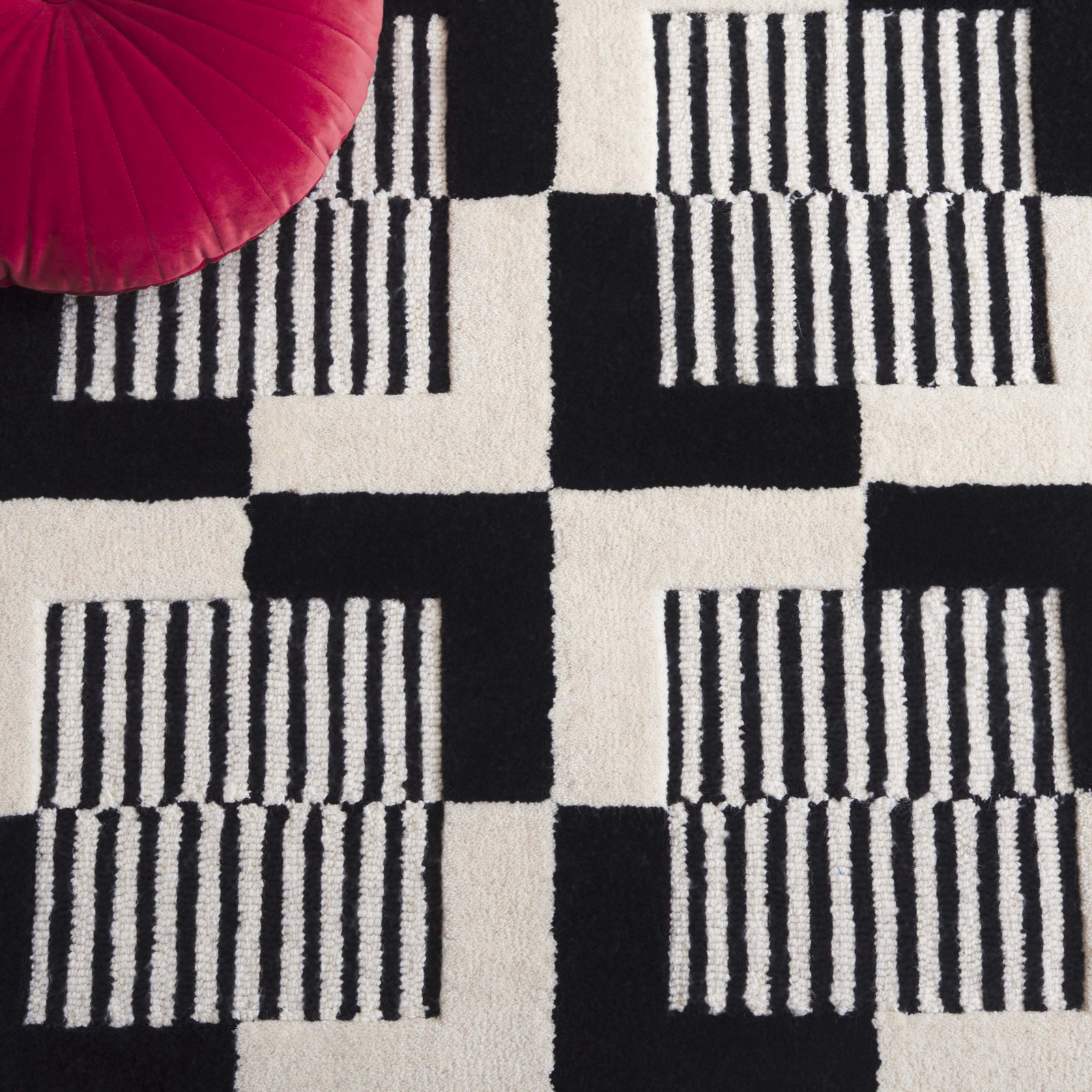 Harton Hand-Tufted Geometric Rug, Rectangle 3' x 5'