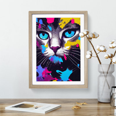 Cat Splashed In No.3 - Single Picture Frame Painting