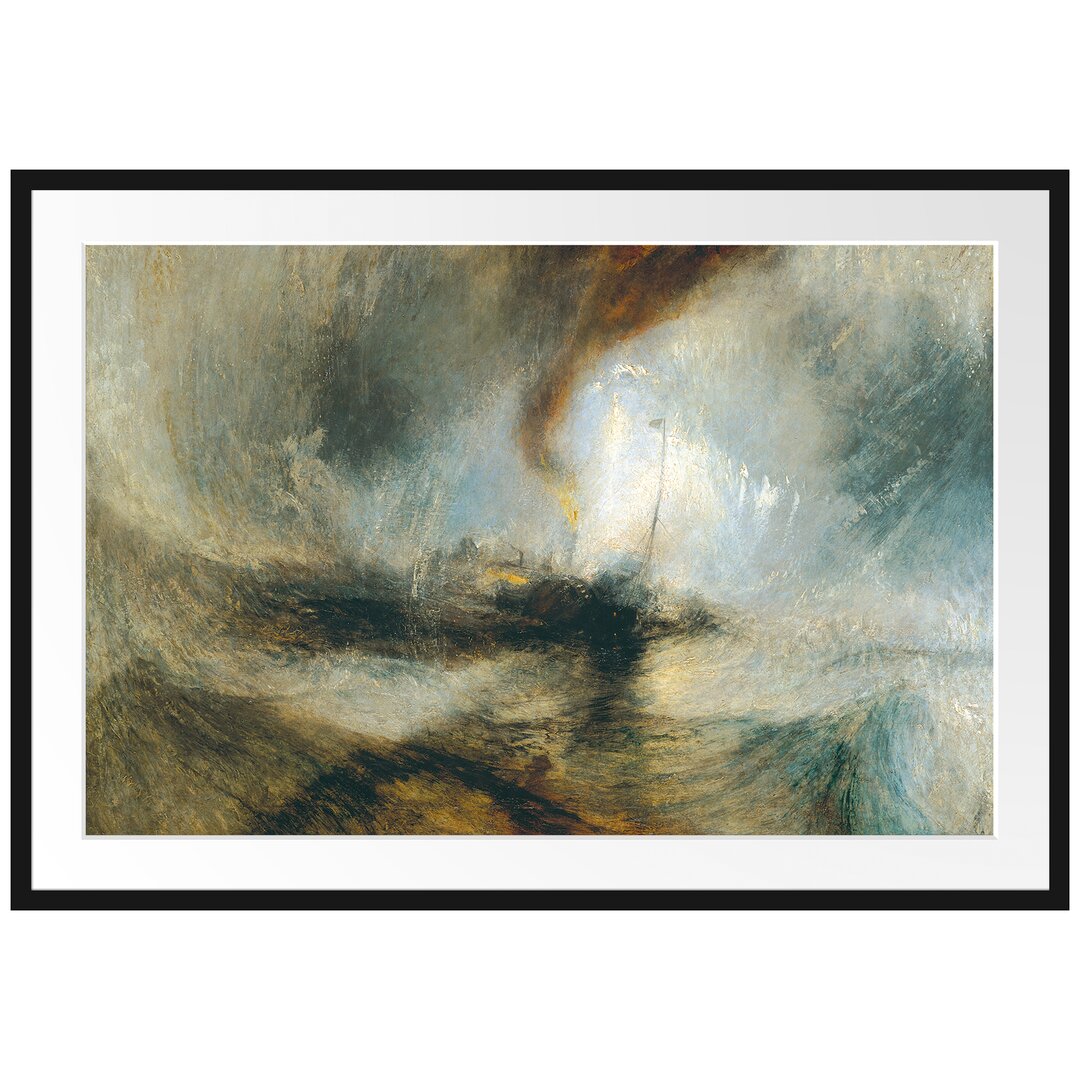 William Turner - Snow Storm Steam-Boat Off A Harbour's - Im Bilderrahmen Mit Galerie-Passepartout