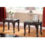 Table basse 3 pièces avec pieds en cabriole de style cerisier foncé de style traditionnel et table basse 1X