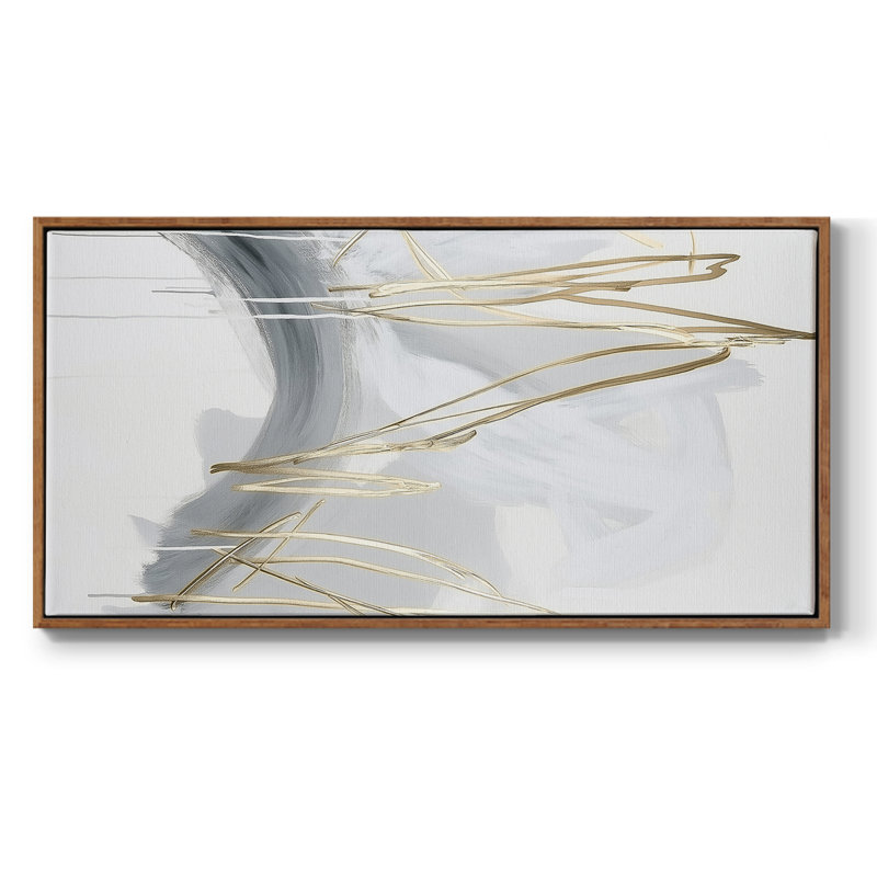 Série abstraite - DCCXLVI - Toile tendue avec châssis encadré - Prêt à être accroché, H 21 po x l 41 po, Noyer