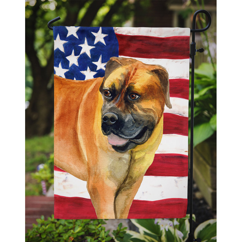 2 côtés en polyester de 2 côtés american drapeau de jardin, Boerboel mastiff